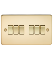 Knightsbridge Flat Plate 10AX 6G 2-way Switch (Polished Brass)